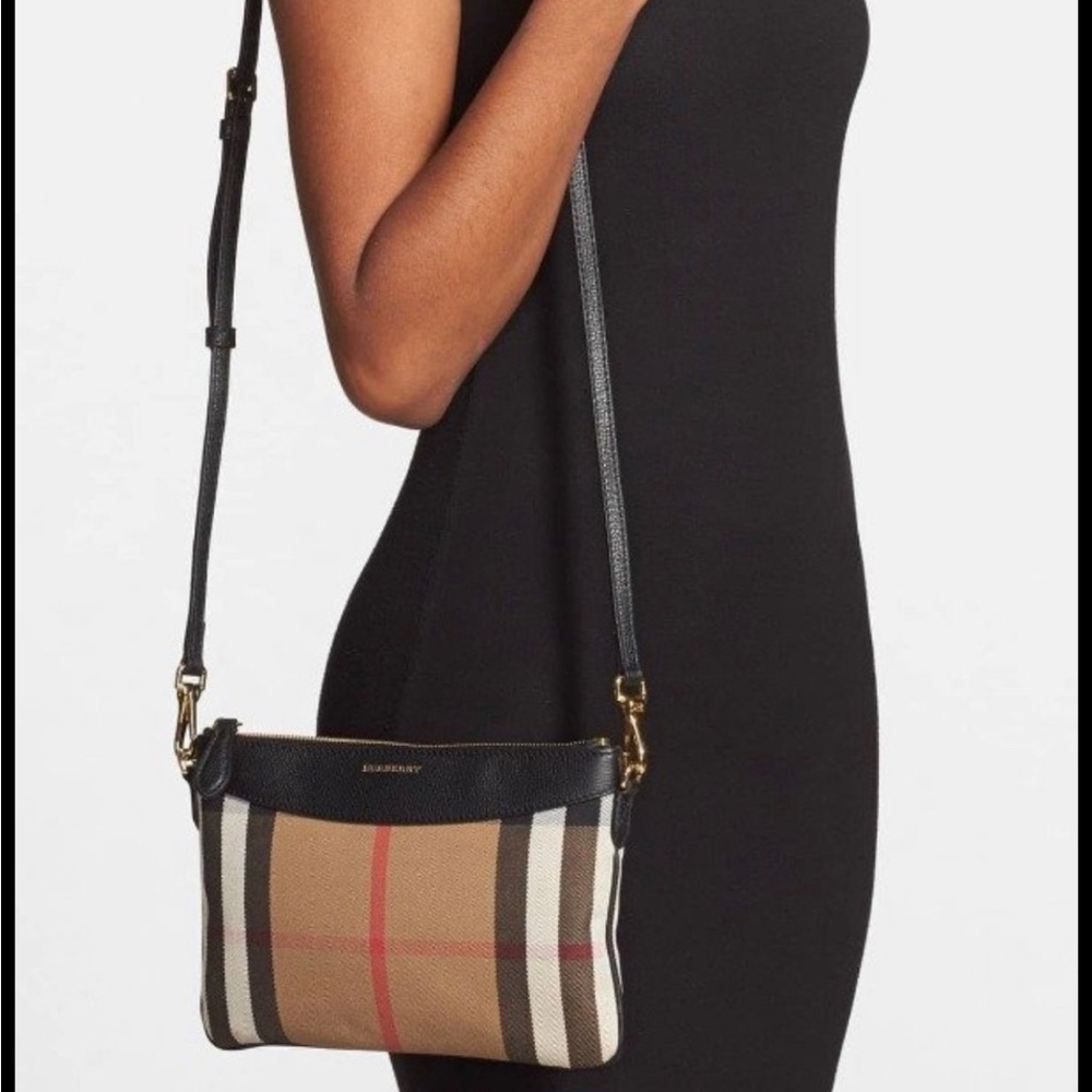 New Authentic Burberry Housecheck Derby Peyton Crossbody